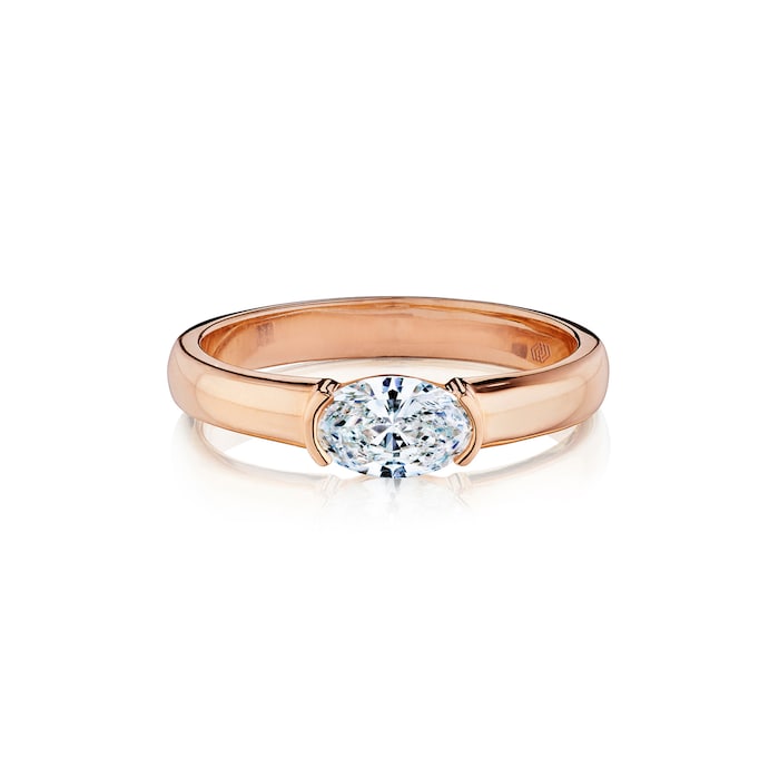 Betteridge 18k Rose Gold 0.50cttw Oval Cut Diamond Solitaire Ring