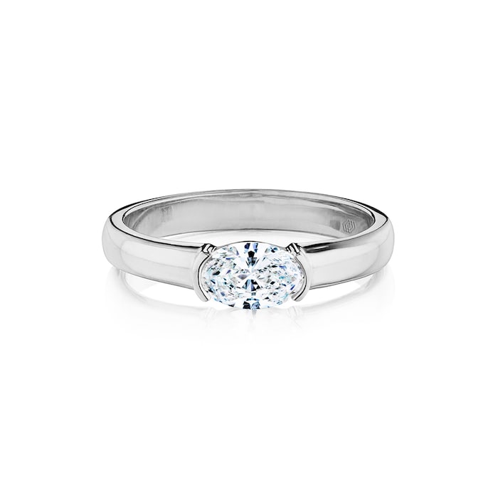 Betteridge 18k White Gold 0.50cttw Oval Cut Diamond Solitaire Ring