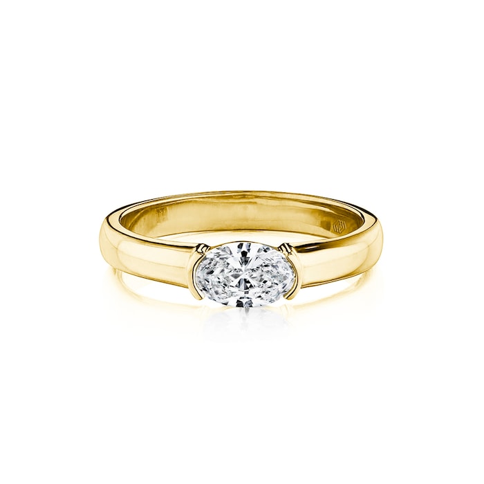 Betteridge 18k Yellow Gold 0.50cttw Oval Cut Diamond Solitaire Ring