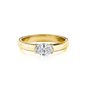 Betteridge 18k Yellow Gold 0.50cttw Oval Cut Diamond Solitaire Ring
