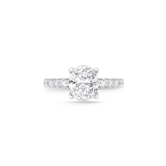 Mayors Platinum 1.51cttw Oval Solitaire with Diamond Set shoulders Engagement Ring Mayors Platinum 1.51cttw Oval Solitaire with Diamond Set shoulders Engagement Ring