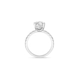 Mayors Platinum 1.50cttw Oval Solitaire with Diamond Set shoulders Engagement Ring