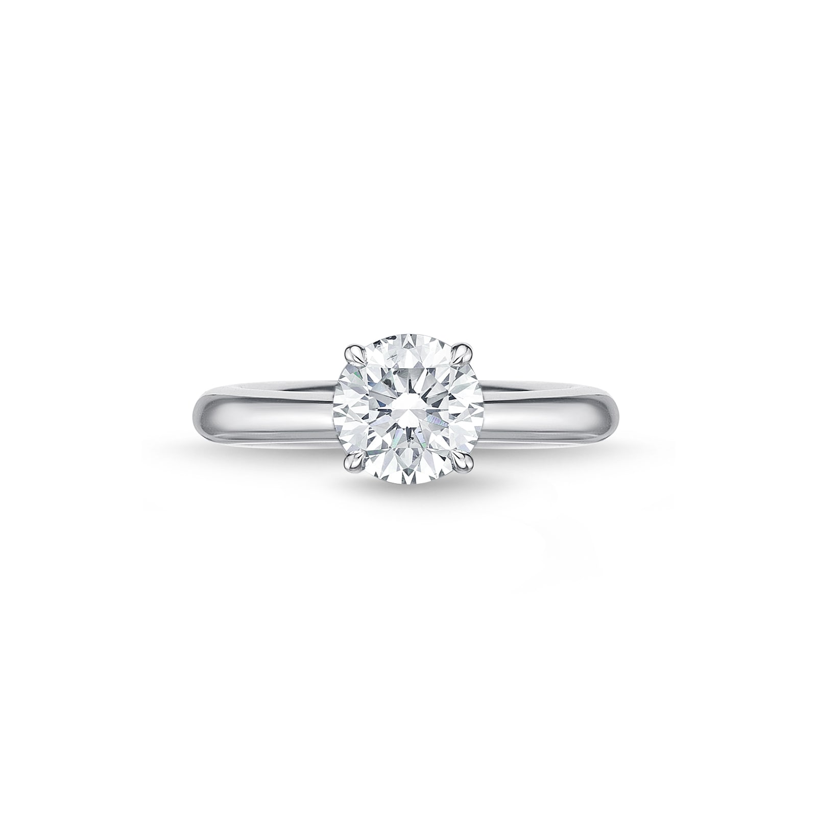 Mayors Platinum 1.30cttw Brilliant Cut Diamond Solitaire Engagement Ring - Ring Size 7.5