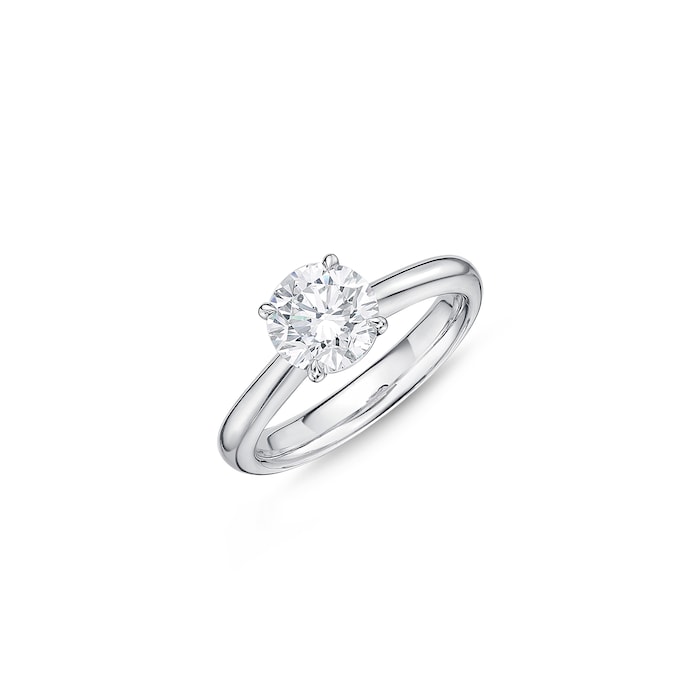 Mayors Platinum 1.30cttw Brilliant Cut Diamond Solitaire Engagement Ring