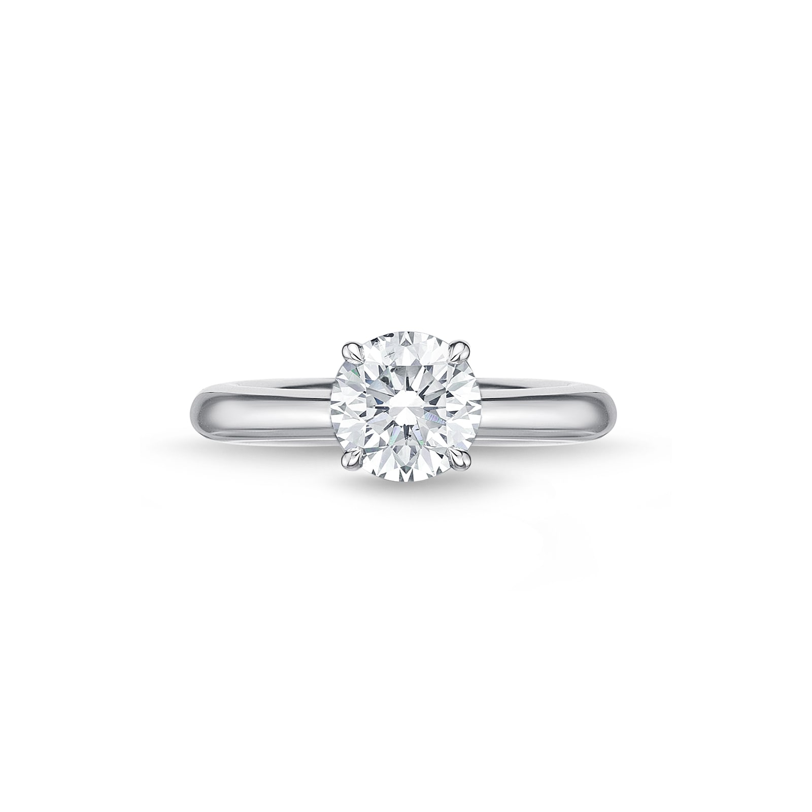 Mayors Platinum 1.30cttw Brilliant Cut Diamond Solitaire Engagement Ring - Ring Size 5