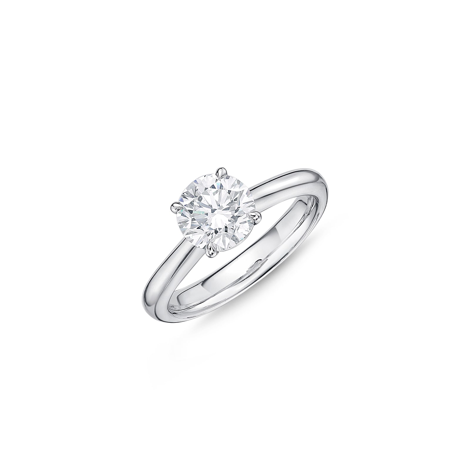 Mayors Platinum 1.30cttw Brilliant Cut Diamond Solitaire Engagement Ring - Ring Size 5