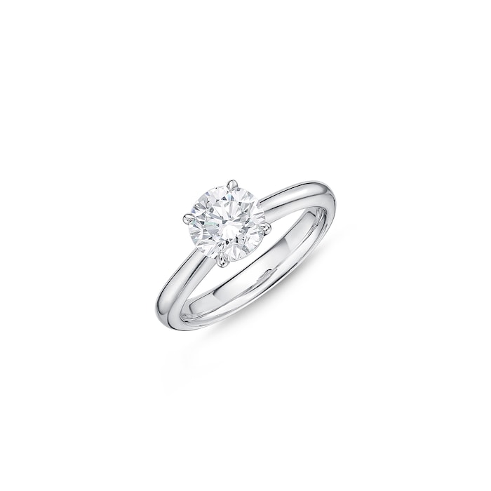 Mayors Platinum 1.31cttw Brilliant Cut Diamond Solitaire Engagement Ring