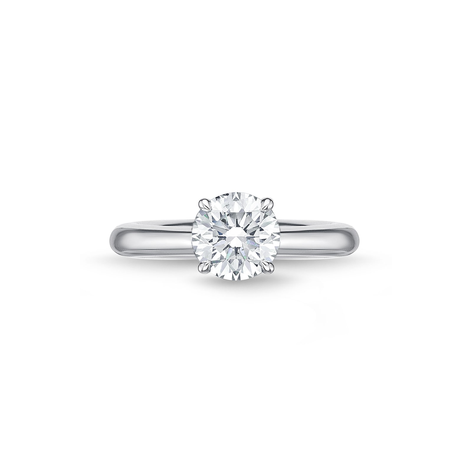 Mayors Platinum 1.31cttw Brilliant Cut Diamond Solitaire Engagement Ring - Ring Size 4