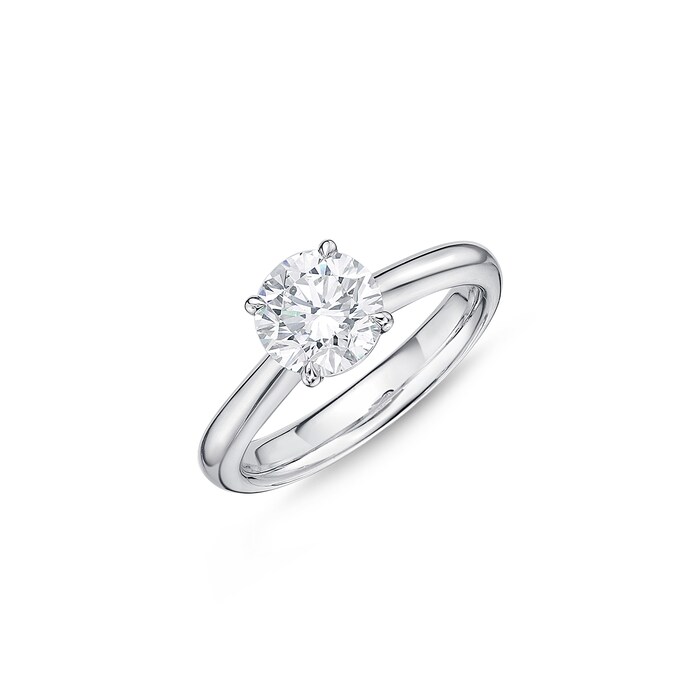 Mayors Platinum 1.31cttw Brilliant Cut Diamond Solitaire Engagement Ring