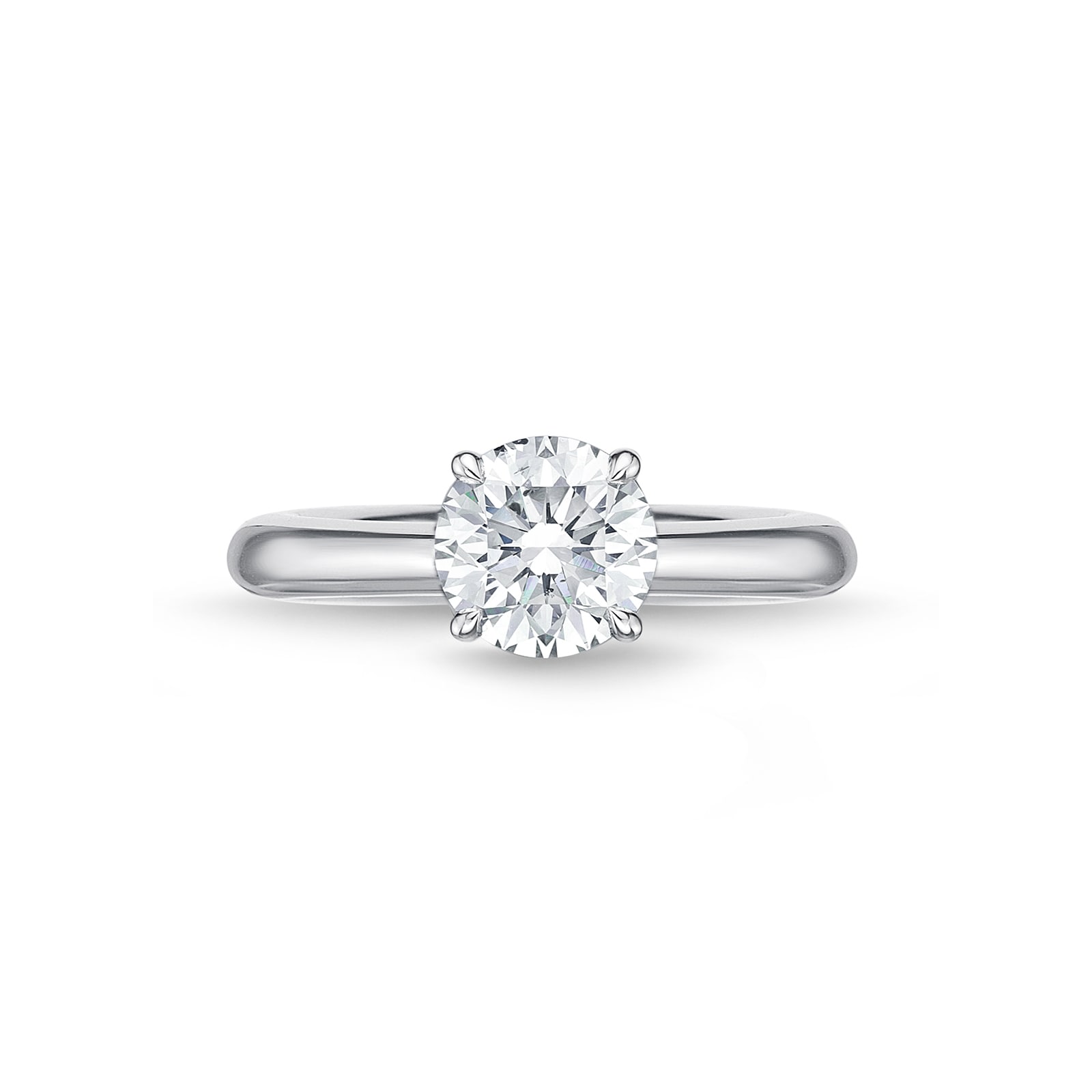 Mayors Platinum 1.30cttw Brilliant Cut Diamond Solitaire Engagement Ring - Ring Size 6