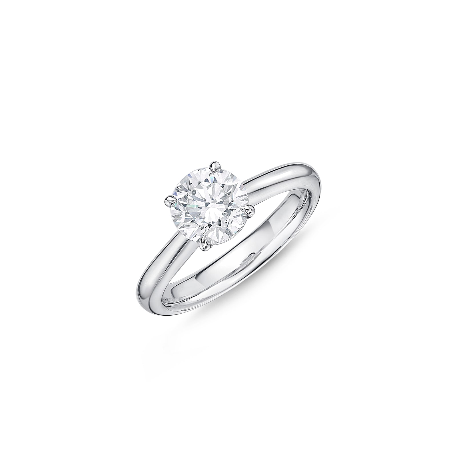 Mayors Platinum 1.30cttw Brilliant Cut Diamond Solitaire Engagement Ring - Ring Size 6