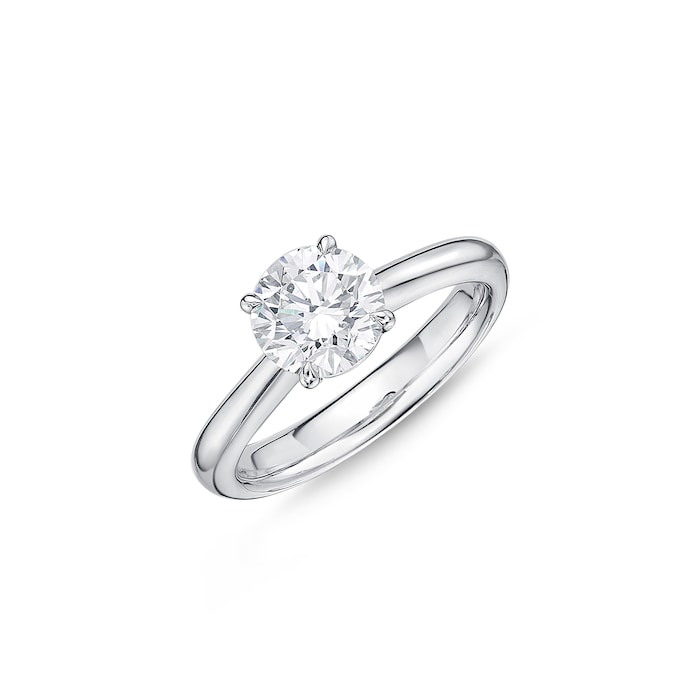 Mayors Platinum 1.30cttw Brilliant Cut Diamond Solitaire Engagement Ring