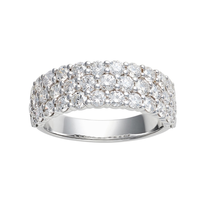 Mayors Platinum 2.00cttw Diamond Multi Row Band Ring