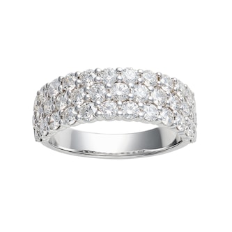Mayors Platinum 2.00cttw Diamond Multi Row Band Ring