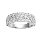 Mayors Platinum 2.00cttw Diamond Multi Row Band Ring