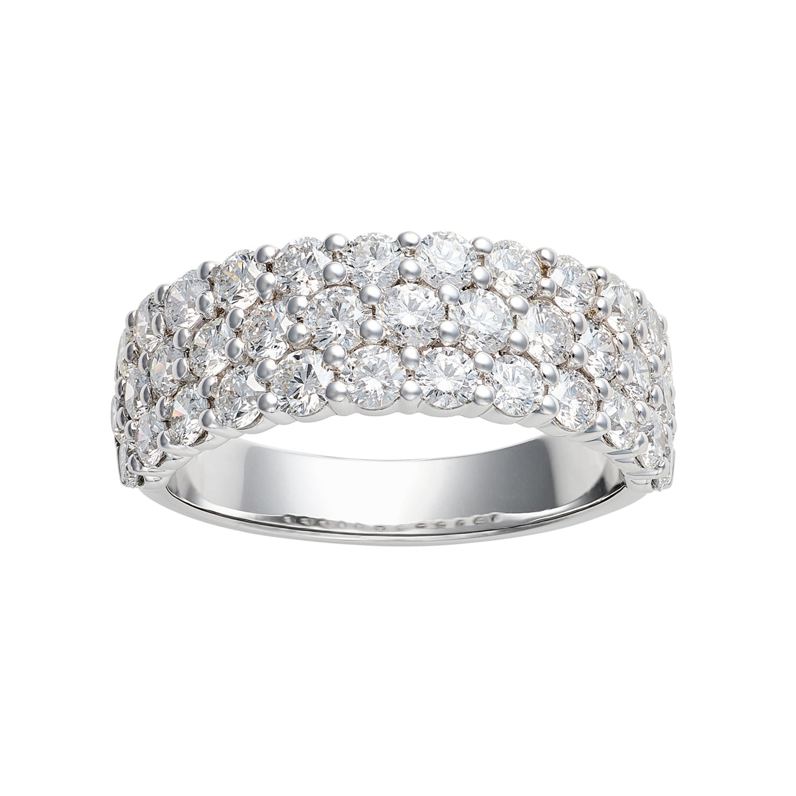 Mayors Platinum 2.00cttw Diamond Multi Row Band Ring