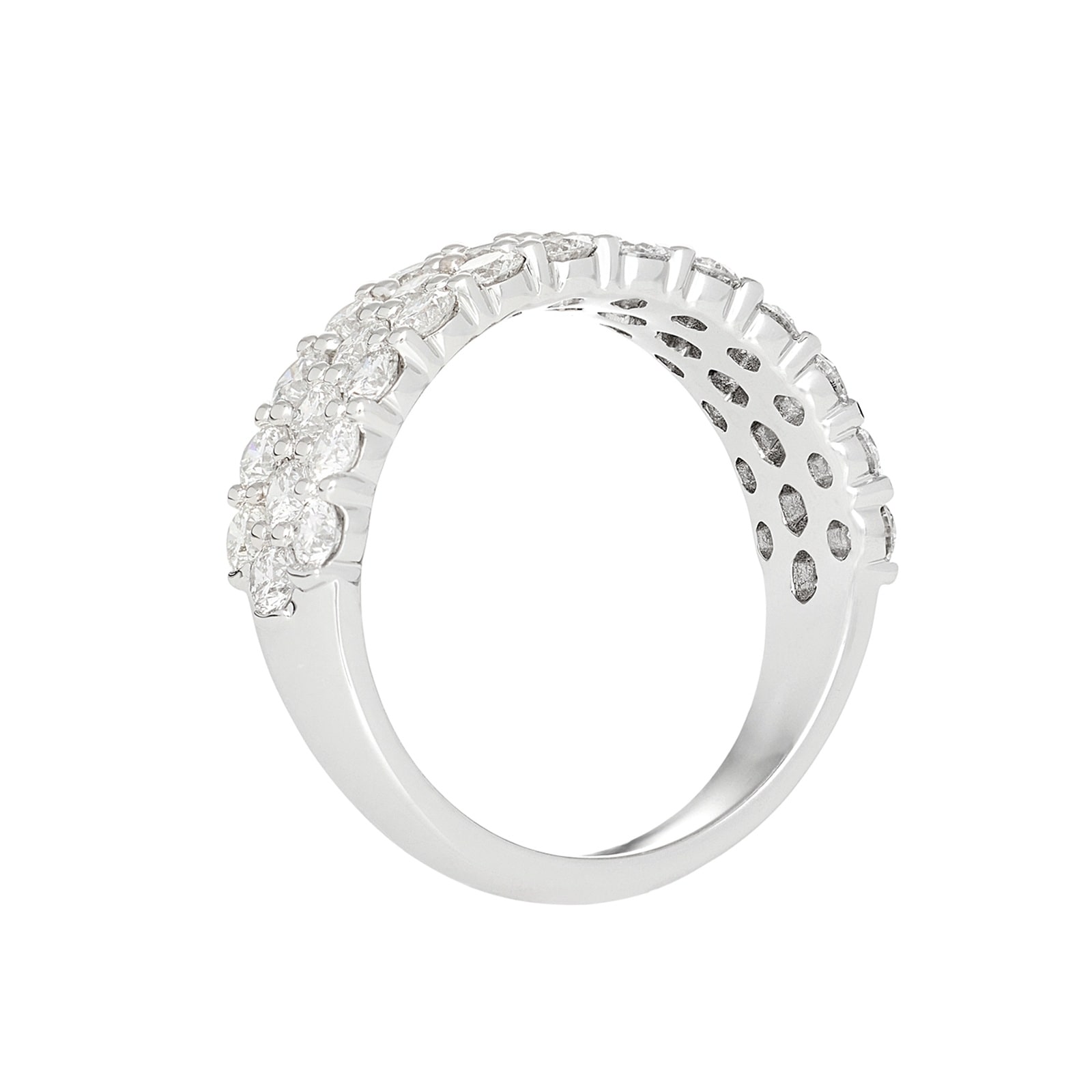 Mayors Platinum 2.00cttw Diamond Multi Row Band Ring