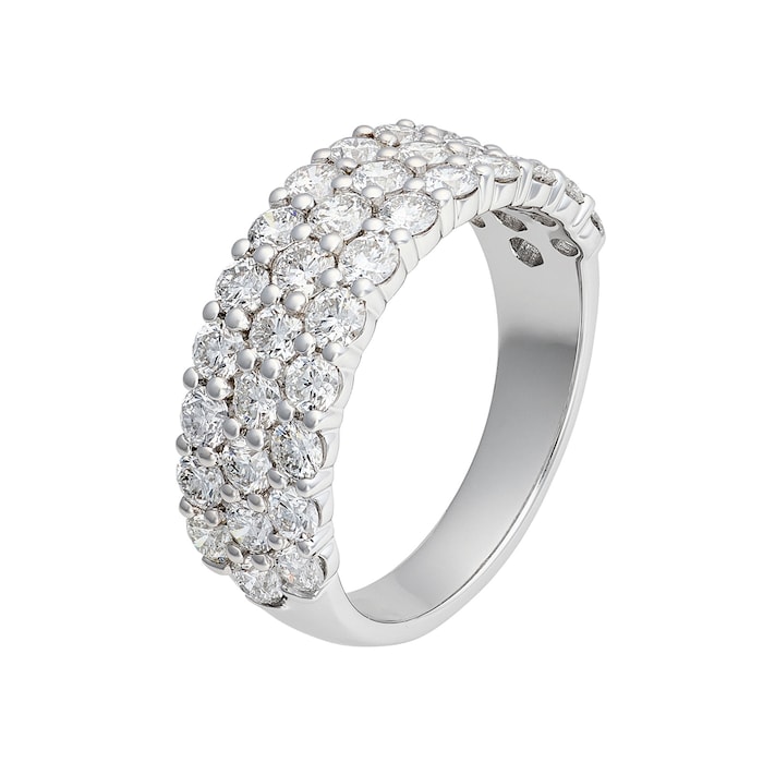 Mayors Platinum 2.00cttw Diamond Multi Row Band Ring