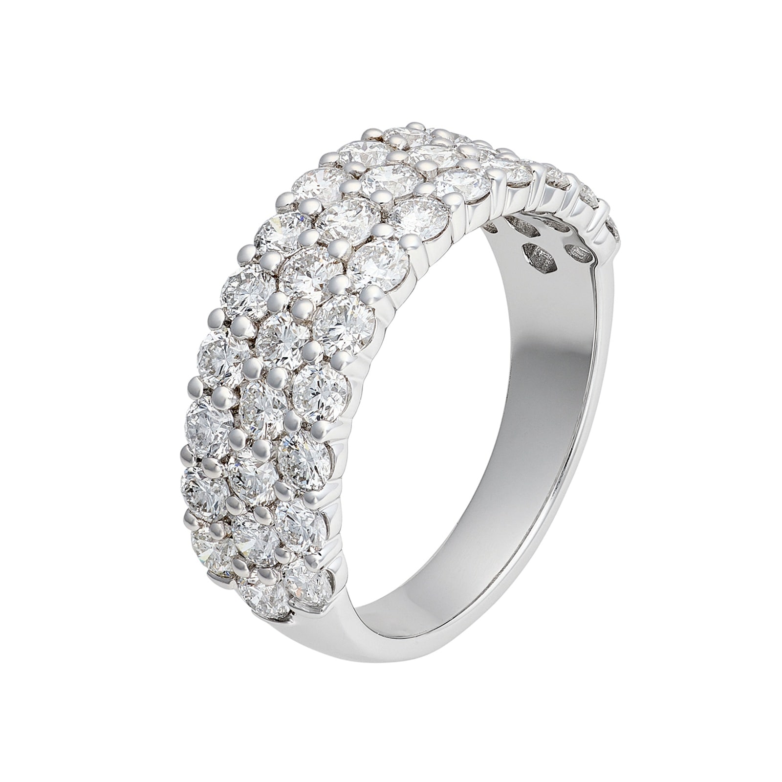 Mayors Platinum 2.00cttw Diamond Multi Row Band Ring