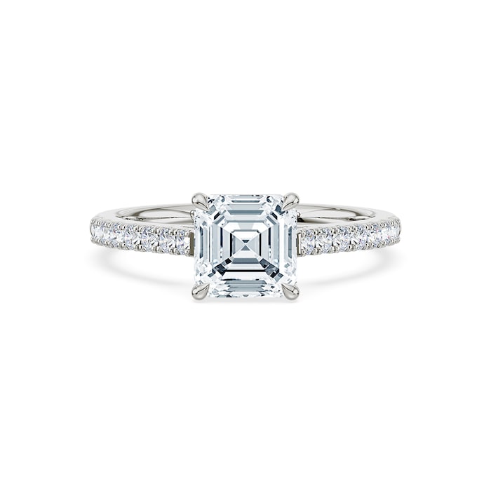 Royal Asscher Platinum Square Cut 1.70cttw Diamond Engagement Ring