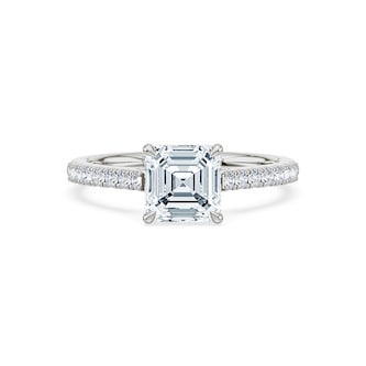 Royal Asscher Platinum Square Cut 1.70cttw Diamond Engagement Ring