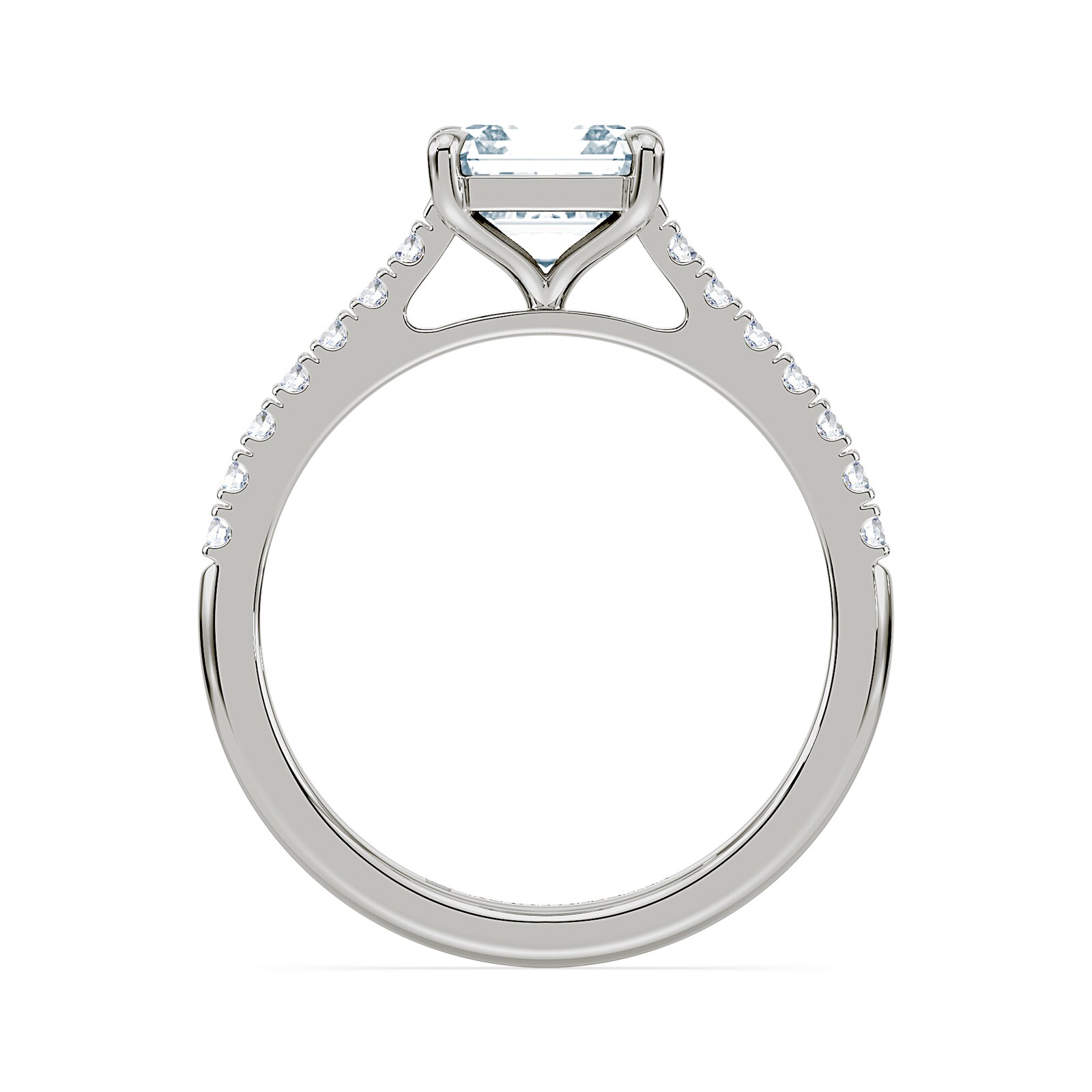 Royal Asscher Platinum Square Cut 1.70cttw Diamond Engagement Ring