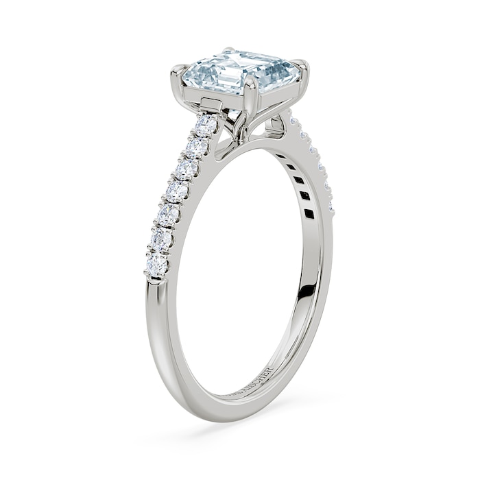 Royal Asscher Platinum Square Cut 1.70cttw Diamond Engagement Ring