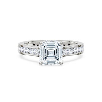 Royal Asscher Platinum Square Cut 2.40cttw Diamond Engagement Ring
