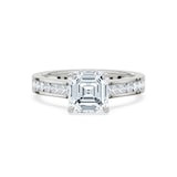 Royal Asscher Platinum Square Cut 2.40cttw Diamond Engagement Ring