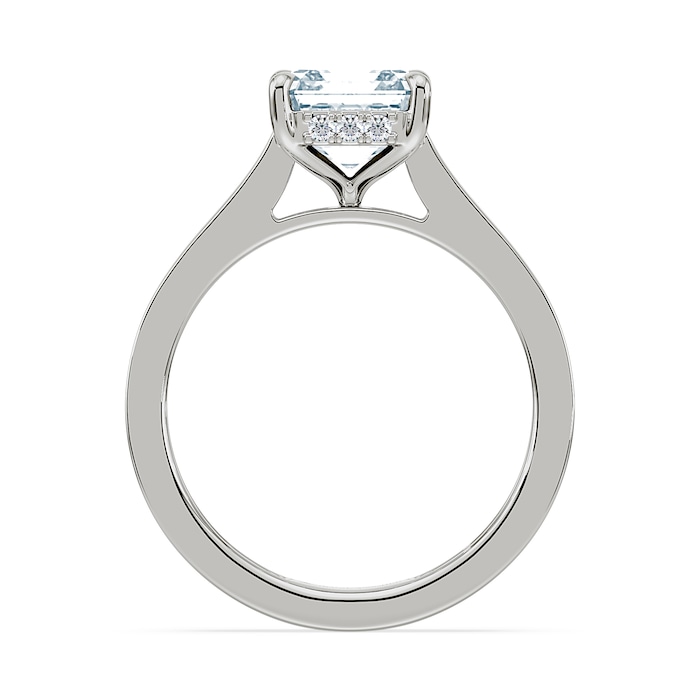 Royal Asscher Platinum Square Cut 2.40cttw Diamond Engagement Ring