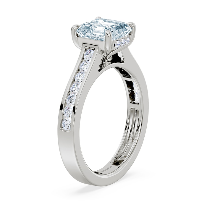 Royal Asscher Platinum Square Cut 2.40cttw Diamond Engagement Ring