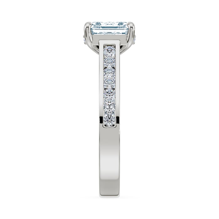 Royal Asscher Platinum Square Cut 2.40cttw Diamond Engagement Ring