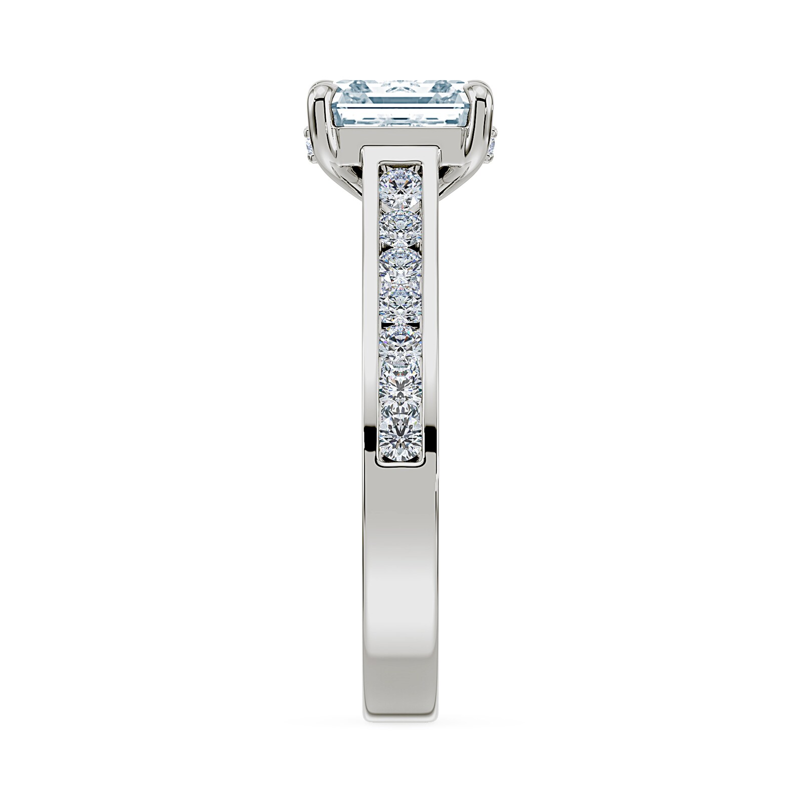 Royal Asscher Platinum Square Cut 2.40cttw Diamond Engagement Ring