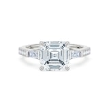 Royal Asscher Platinum Square Cut 3.30cttw Diamond Engagement Ring