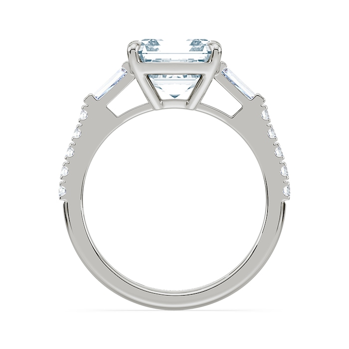 Royal Asscher Platinum Square Cut 3.30cttw Diamond Engagement Ring