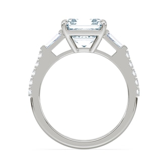 Royal Asscher Platinum Square Cut 3.30cttw Diamond Engagement Ring