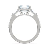 Royal Asscher Platinum Square Cut 3.30cttw Diamond Engagement Ring