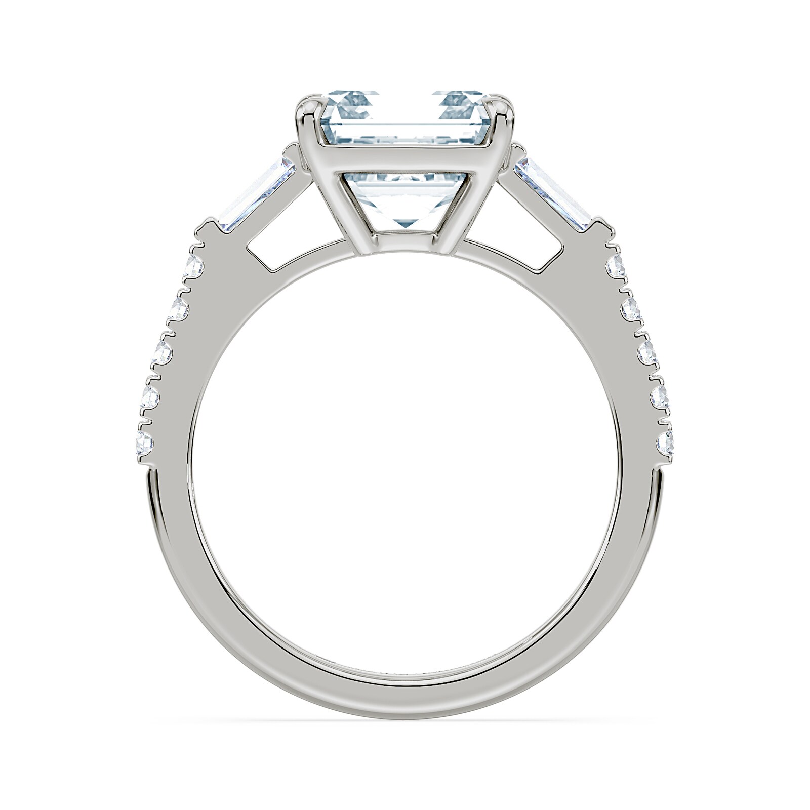 Royal Asscher Platinum Square Cut 3.30cttw Diamond Engagement Ring