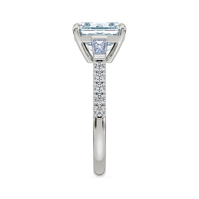 Royal Asscher Platinum Square Cut 3.30cttw Diamond Engagement Ring