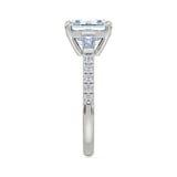 Royal Asscher Platinum Square Cut 3.30cttw Diamond Engagement Ring