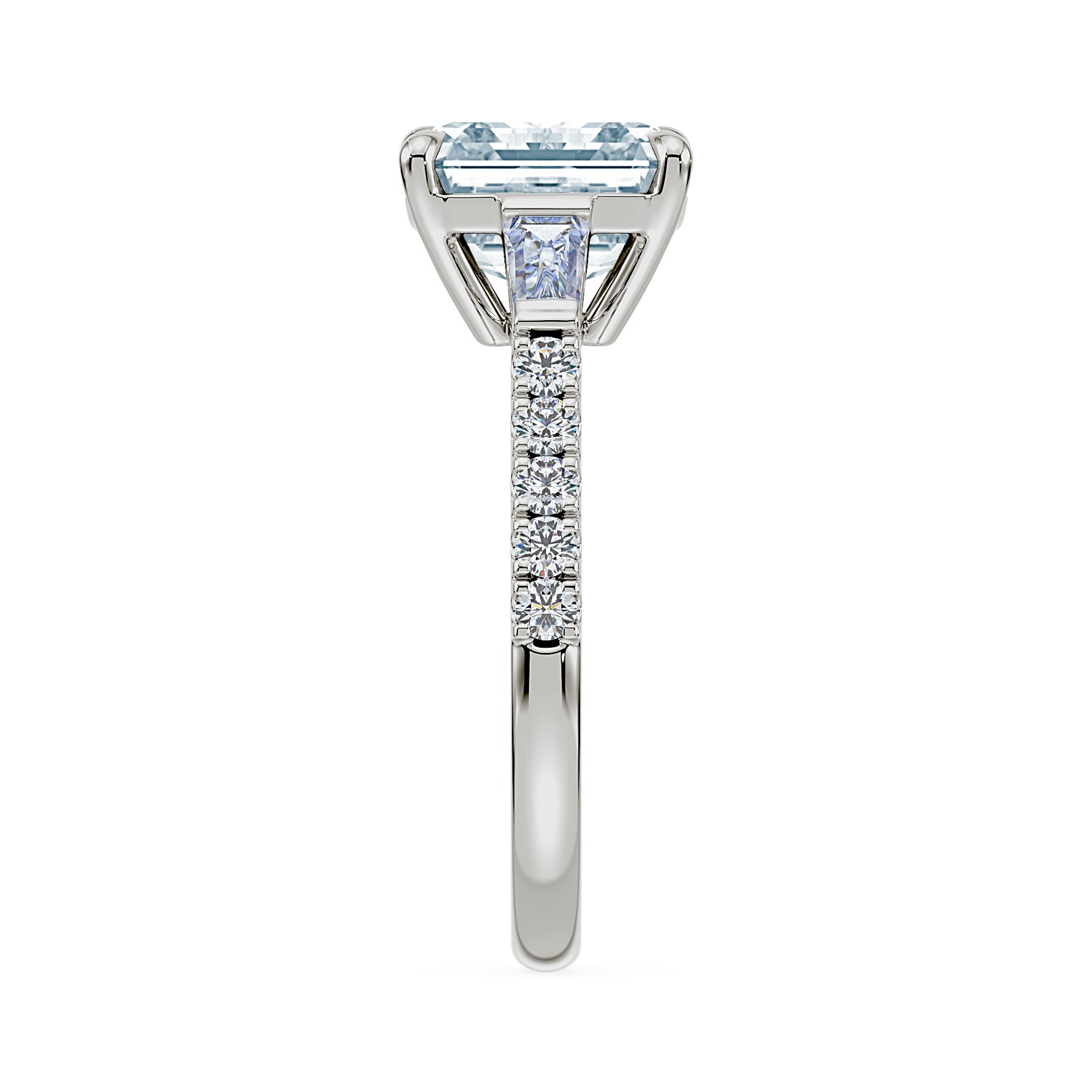 Royal Asscher Platinum Square Cut 3.30cttw Diamond Engagement Ring