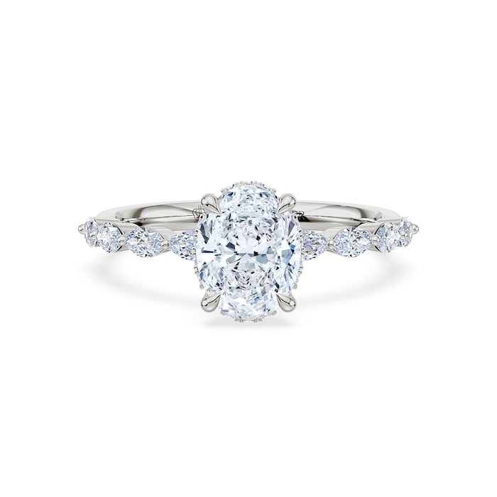 Royal Asscher Platinum Oval Cut 1.90cttw Diamond Engagement Ring