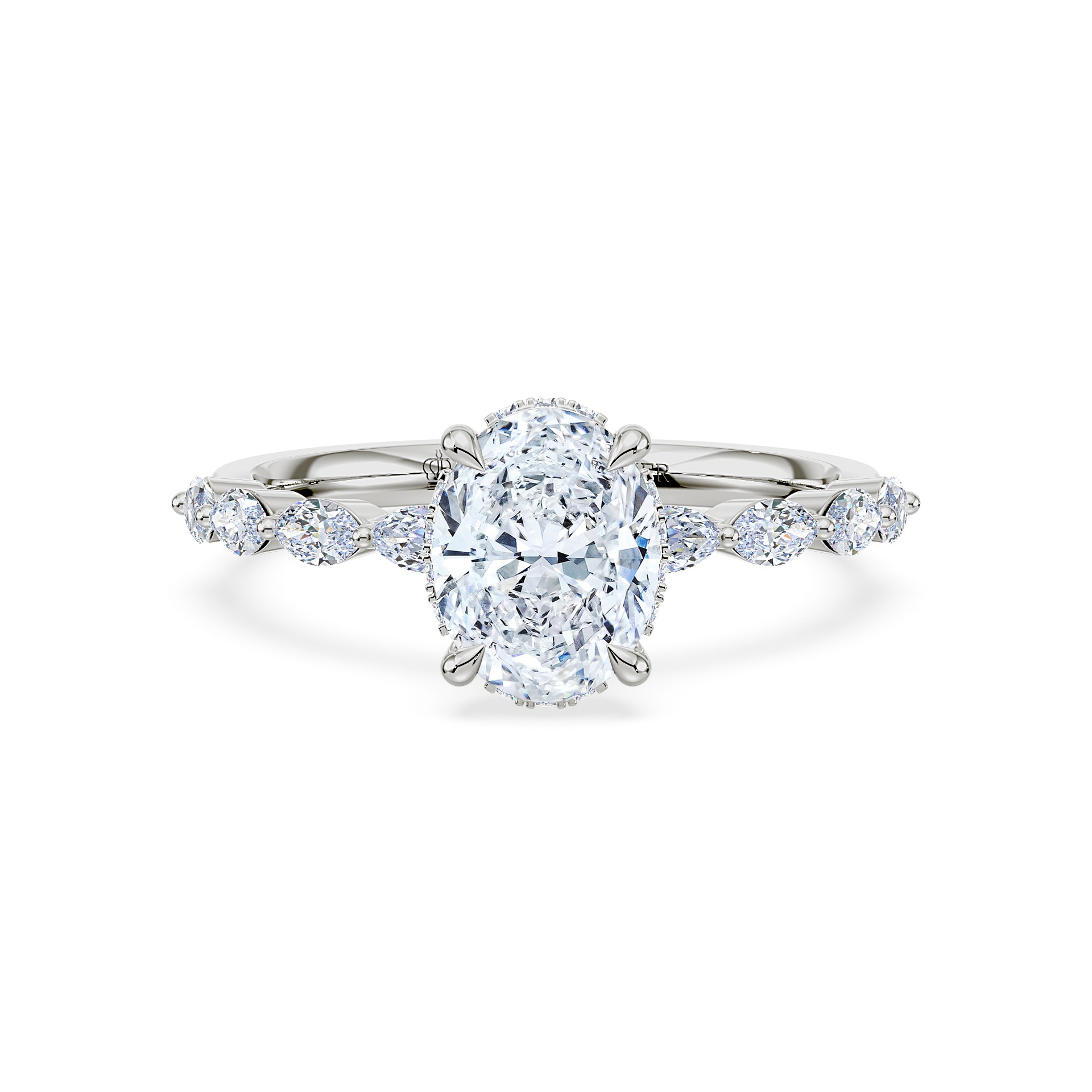 Royal Asscher Platinum Oval Cut 1.90cttw Diamond Engagement Ring