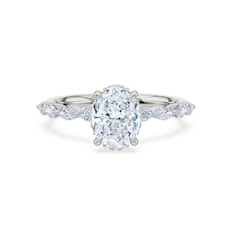 Royal Asscher Platinum Oval Cut 1.90cttw Diamond Engagement Ring