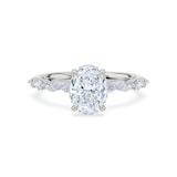Royal Asscher Platinum Oval Cut 1.90cttw Diamond Engagement Ring