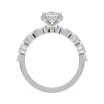 Royal Asscher Platinum Oval Cut 1.90cttw Diamond Engagement Ring