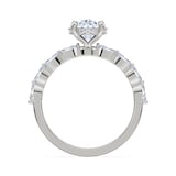 Royal Asscher Platinum Oval Cut 1.90cttw Diamond Engagement Ring
