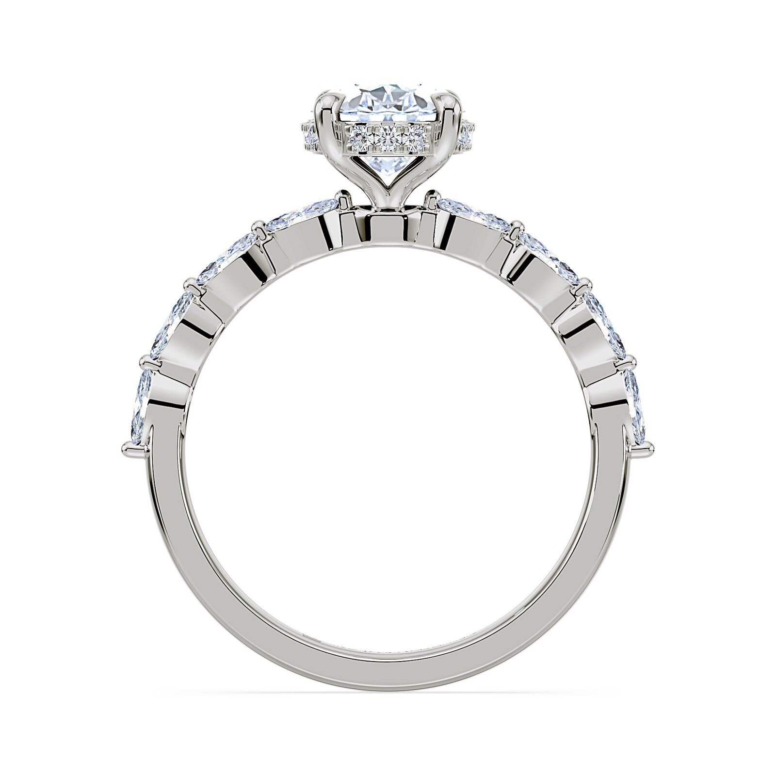 Royal Asscher Platinum Oval Cut 1.90cttw Diamond Engagement Ring