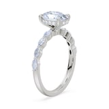 Royal Asscher Platinum Oval Cut 1.90cttw Diamond Engagement Ring