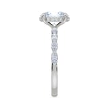 Royal Asscher Platinum Oval Cut 1.90cttw Diamond Engagement Ring